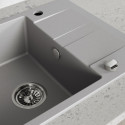 Zlew Zlewozmywak Jednokomorowy Granitowy Szary z Półociekaczem Zlew Zlewozmywak Jednokomorowy Granitowy Szary z Półociekaczem