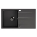 Zlew Zlewozmywak Jednokomorowy Granitowy Czarny z Ociekaczem Zlew Zlewozmywak Jednokomorowy Granitowy Czarny z Ociekaczem
