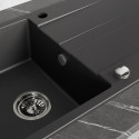 Zlew Zlewozmywak Jednokomorowy Granitowy Czarny z Ociekaczem Zlew Zlewozmywak Jednokomorowy Granitowy Czarny z Ociekaczem