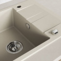 Zlew Zlewozmywak Jednokomorowy Granitowy Beżowy z Półociekaczem Zlew Zlewozmywak Jednokomorowy Granitowy Beżowy z Półociekaczem