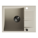 Zlew Zlewozmywak Jednokomorowy Granitowy Beżowy z Półociekaczem Zlew Zlewozmywak Jednokomorowy Granitowy Beżowy z Półociekaczem