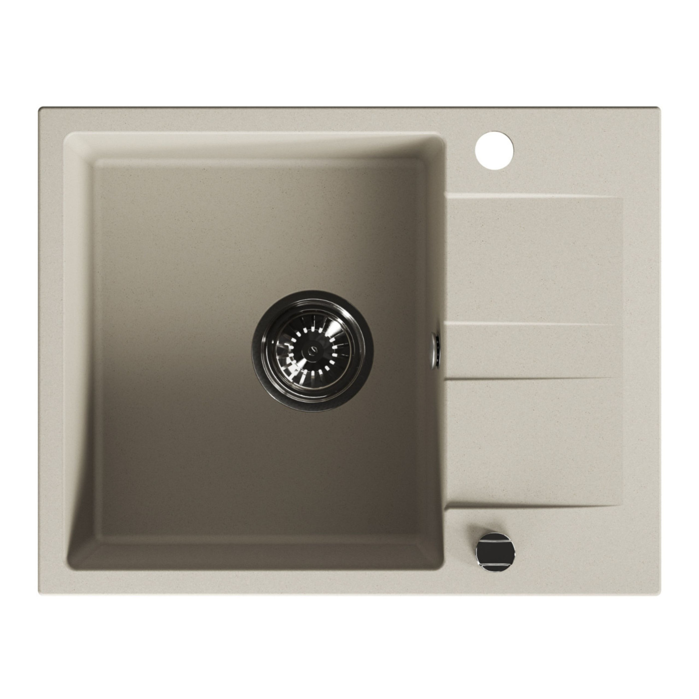 Zlew Zlewozmywak Jednokomorowy Granitowy Beżowy z Półociekaczem Zlew Zlewozmywak Jednokomorowy Granitowy Beżowy z Półociekaczem