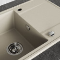 Zlewozmywak Granitowy Jednokomorowy z Ociekaczem Beż Zlewozmywak Granitowy Jednokomorowy z Ociekaczem Beż
