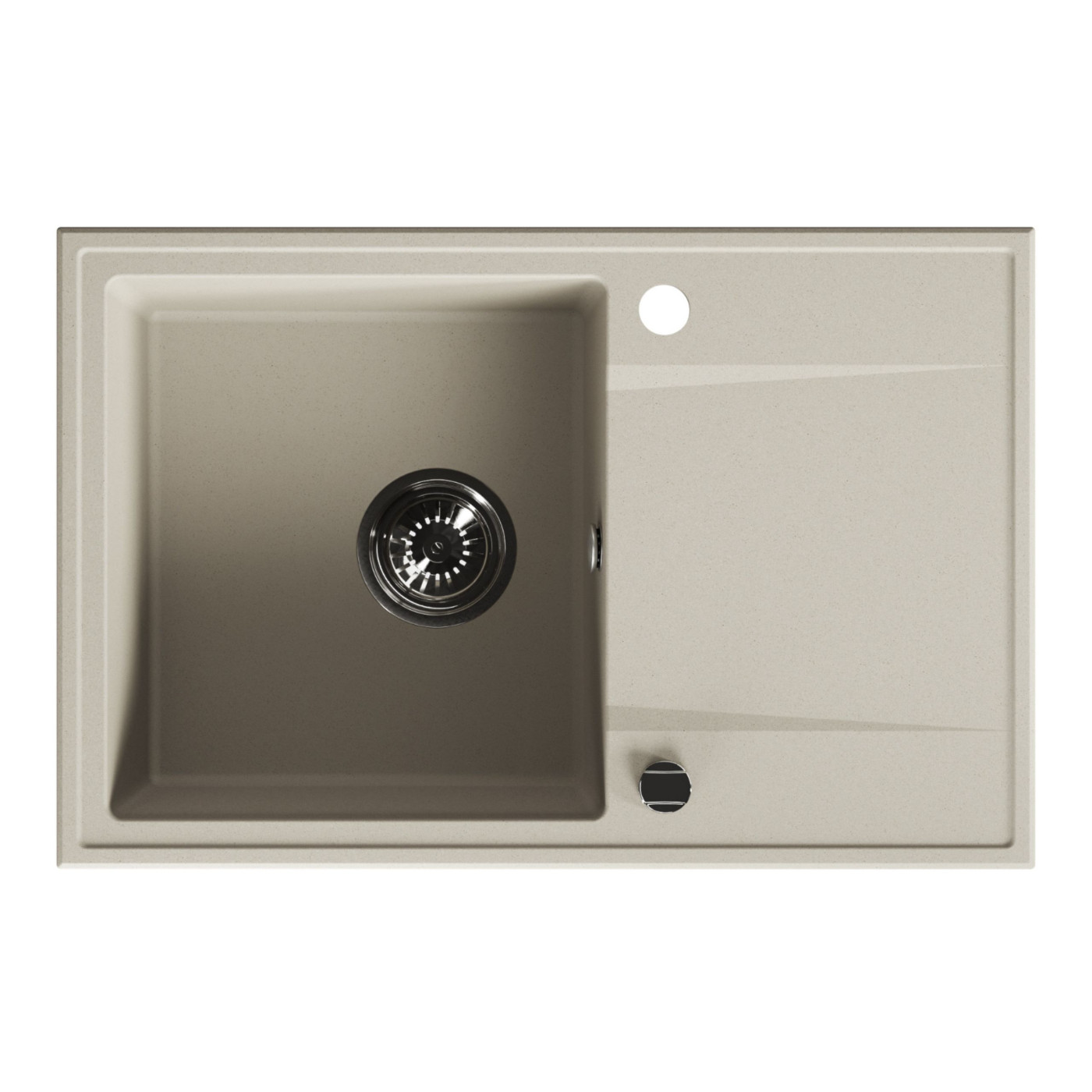 Zlewozmywak Granitowy Jednokomorowy z Ociekaczem Beż Zlewozmywak Granitowy Jednokomorowy z Ociekaczem Beż