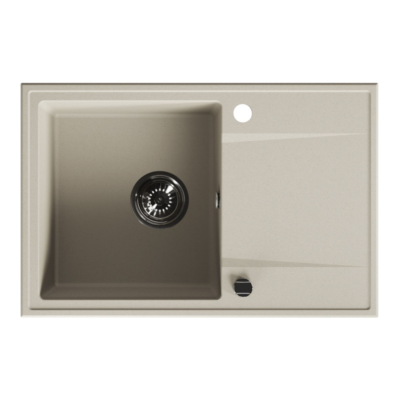 Zlewozmywak Granitowy Jednokomorowy z Ociekaczem Beż Zlewozmywak Granitowy Jednokomorowy z Ociekaczem Beż