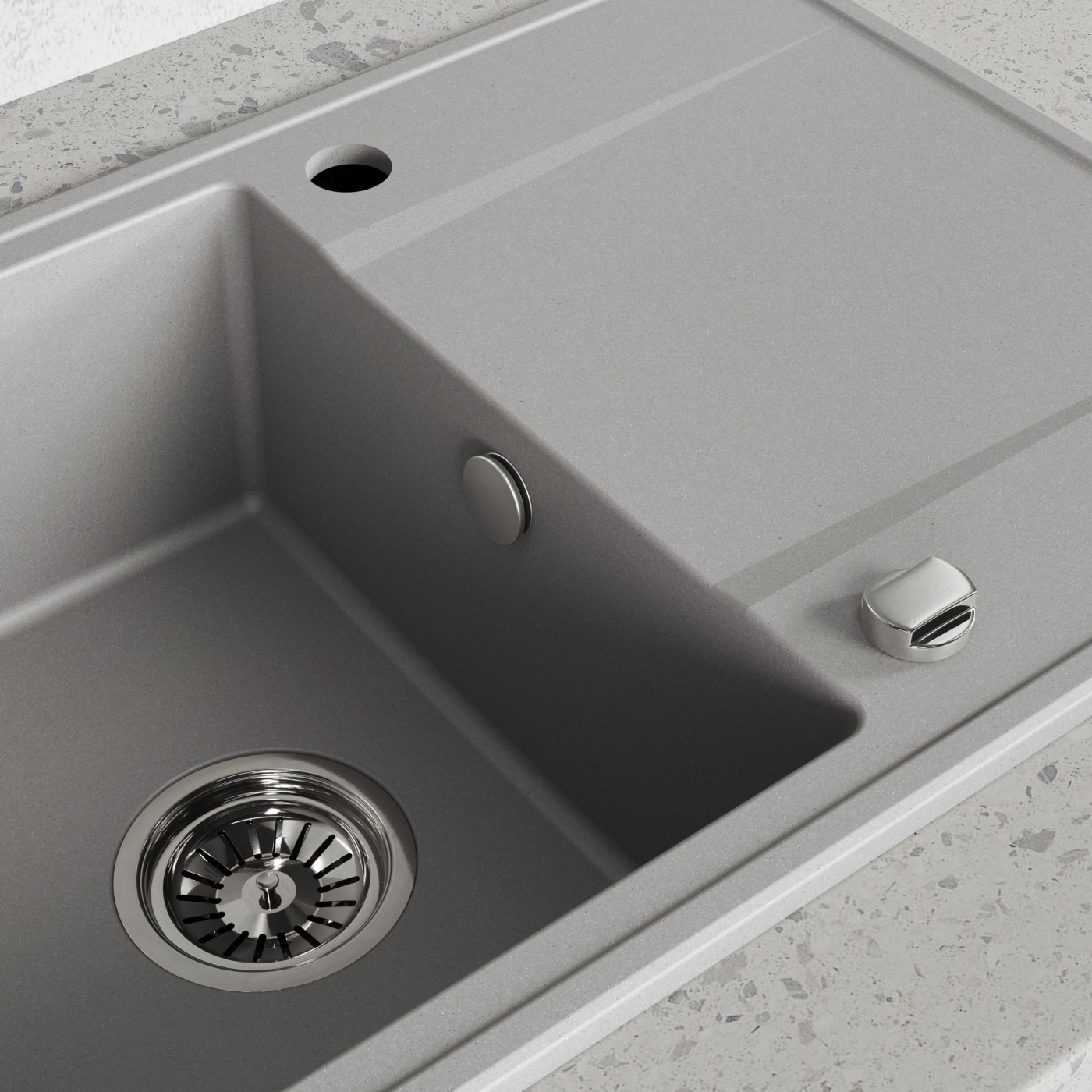 Zlewozmywak Granitowy Jednokomorowy Szary Zlewozmywak Granitowy Jednokomorowy Szary