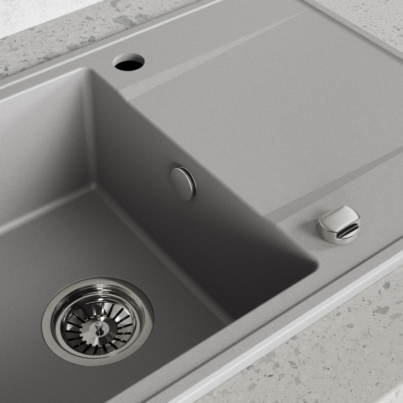 Zlewozmywak Granitowy Jednokomorowy Szary Zlewozmywak Granitowy Jednokomorowy Szary