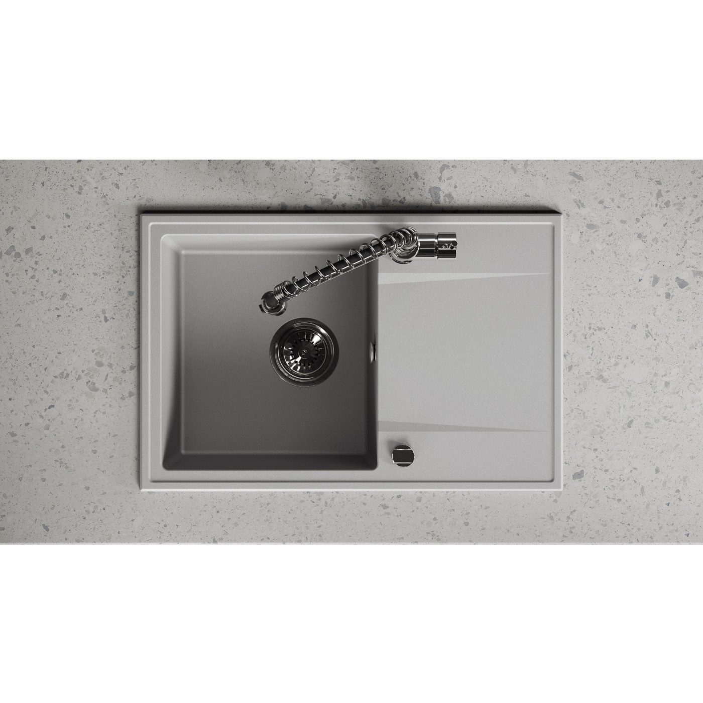 Zlewozmywak Granitowy Jednokomorowy Szary Zlewozmywak Granitowy Jednokomorowy Szary