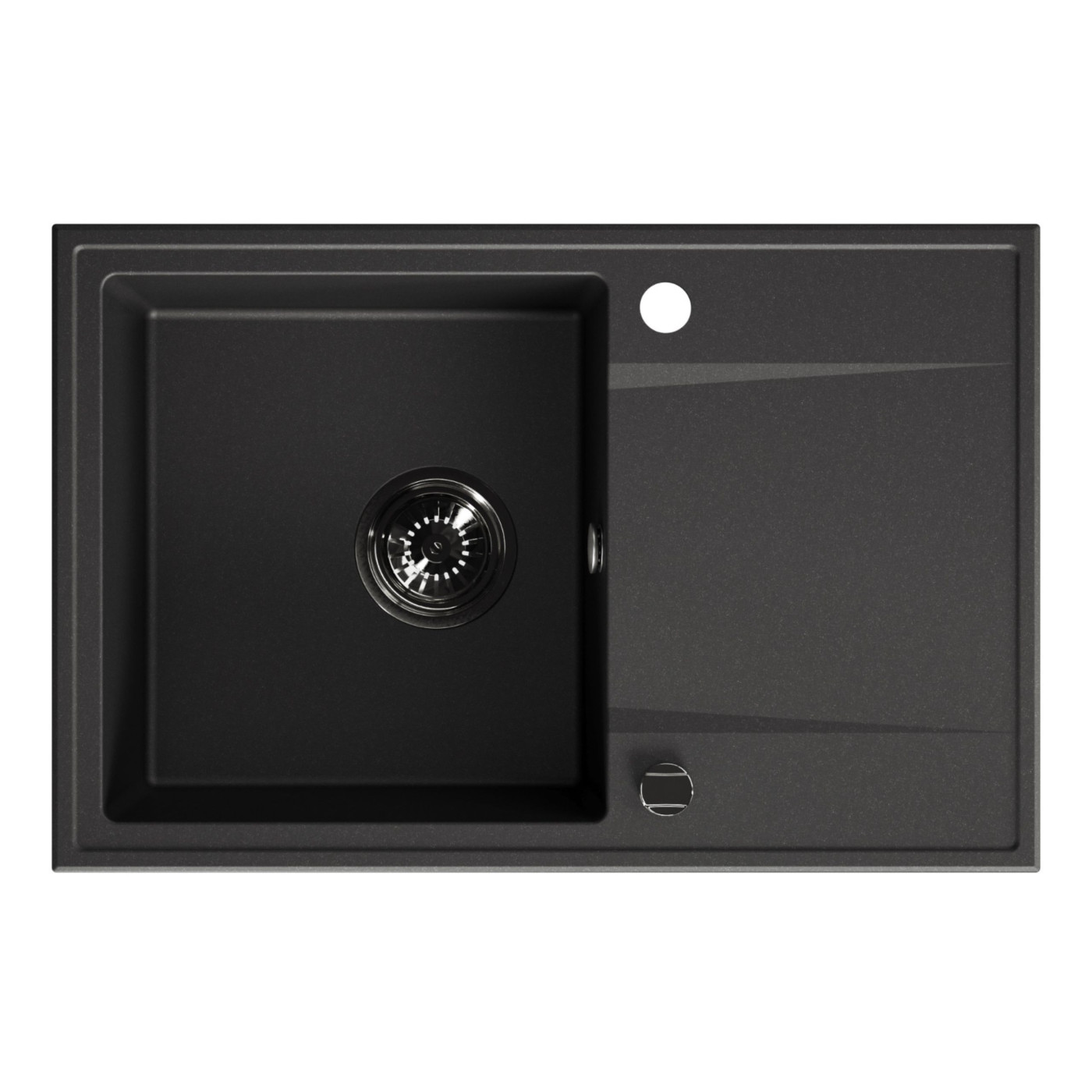 Zlewozmywak Granitowy Jednokomorowy Czarny HUNTER