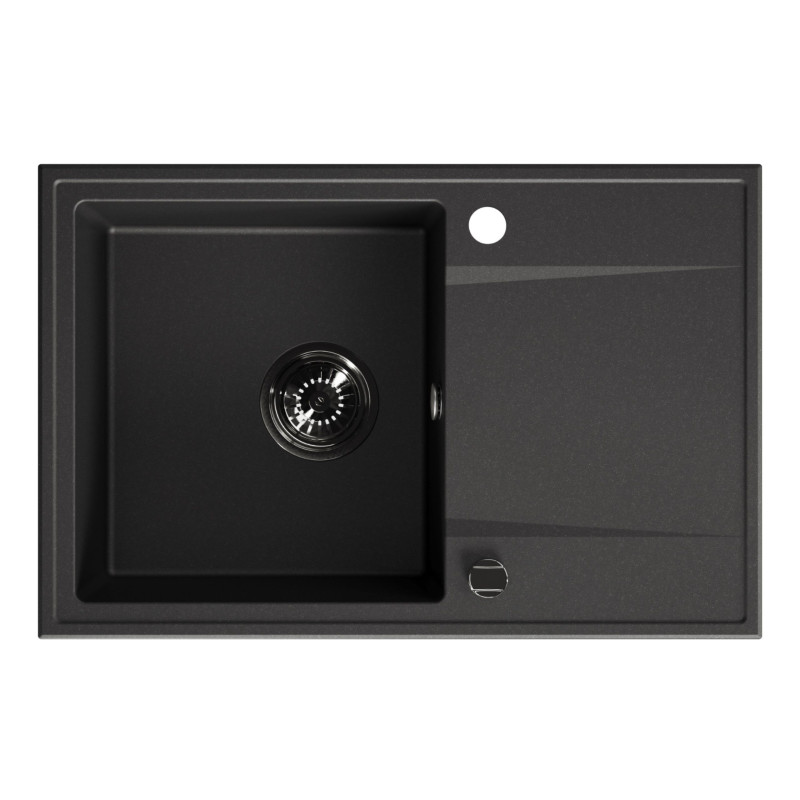 Zlewozmywak Granitowy Jednokomorowy Czarny HUNTER
