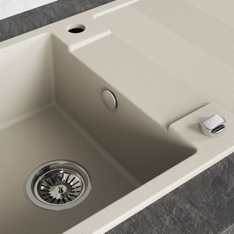 Zlewozmywak Granitowy Jednokomorowy Beżowy RAB Zlewozmywak Granitowy Jednokomorowy Beżowy RAB