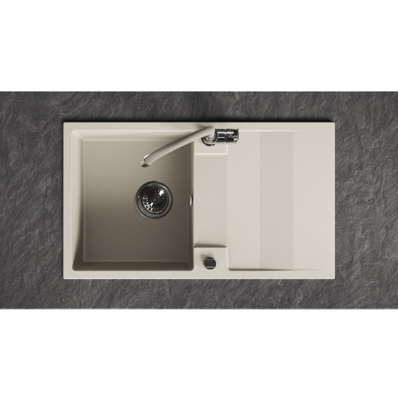 Zlewozmywak Granitowy Jednokomorowy Beżowy RAB Zlewozmywak Granitowy Jednokomorowy Beżowy RAB