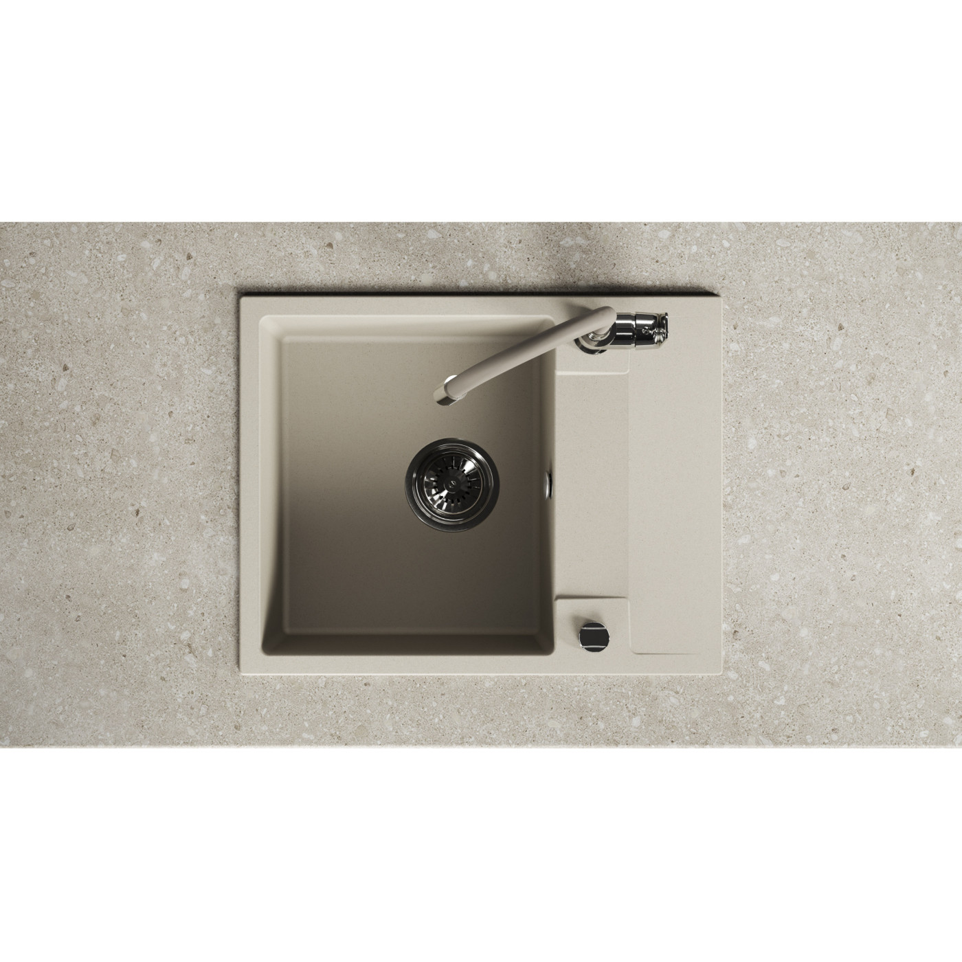 Zlewozmywak Granitowy Jednokomorowy Beżowy