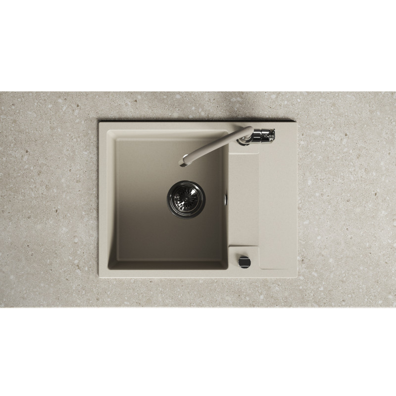 Zlewozmywak Granitowy Jednokomorowy Beżowy