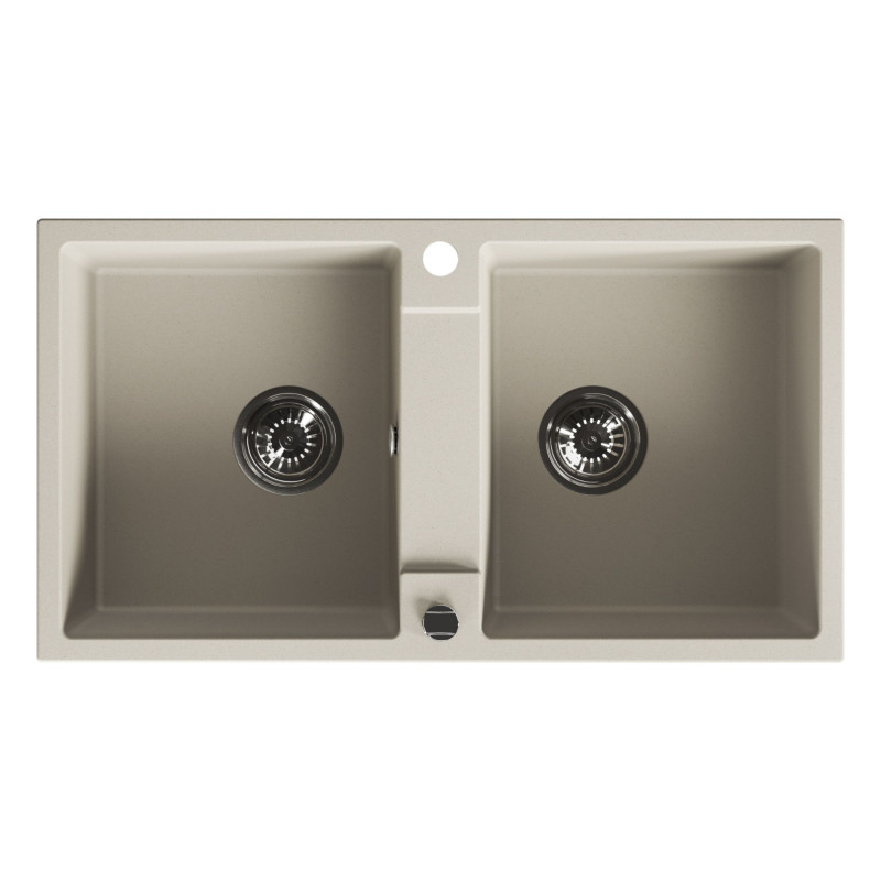 Zlewozmywak Granitowy Dwukomorowy Beżowy RAB