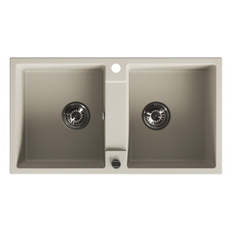 Zlewozmywak Granitowy Dwukomorowy Beżowy RAB