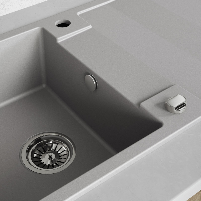 Zlewozmywak Granitowy Jednokomorowy Szary RAB Zlewozmywak Granitowy Jednokomorowy Szary RAB