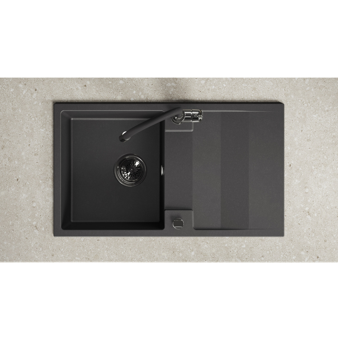 Zlewozmywak Granitowy Jednokomorowy Czarny RAB Zlewozmywak Granitowy Jednokomorowy Czarny RAB