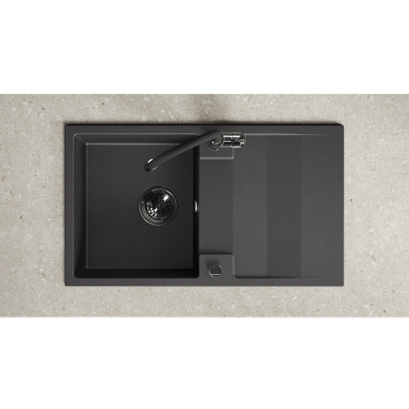 Zlewozmywak Granitowy Jednokomorowy Czarny RAB Zlewozmywak Granitowy Jednokomorowy Czarny RAB