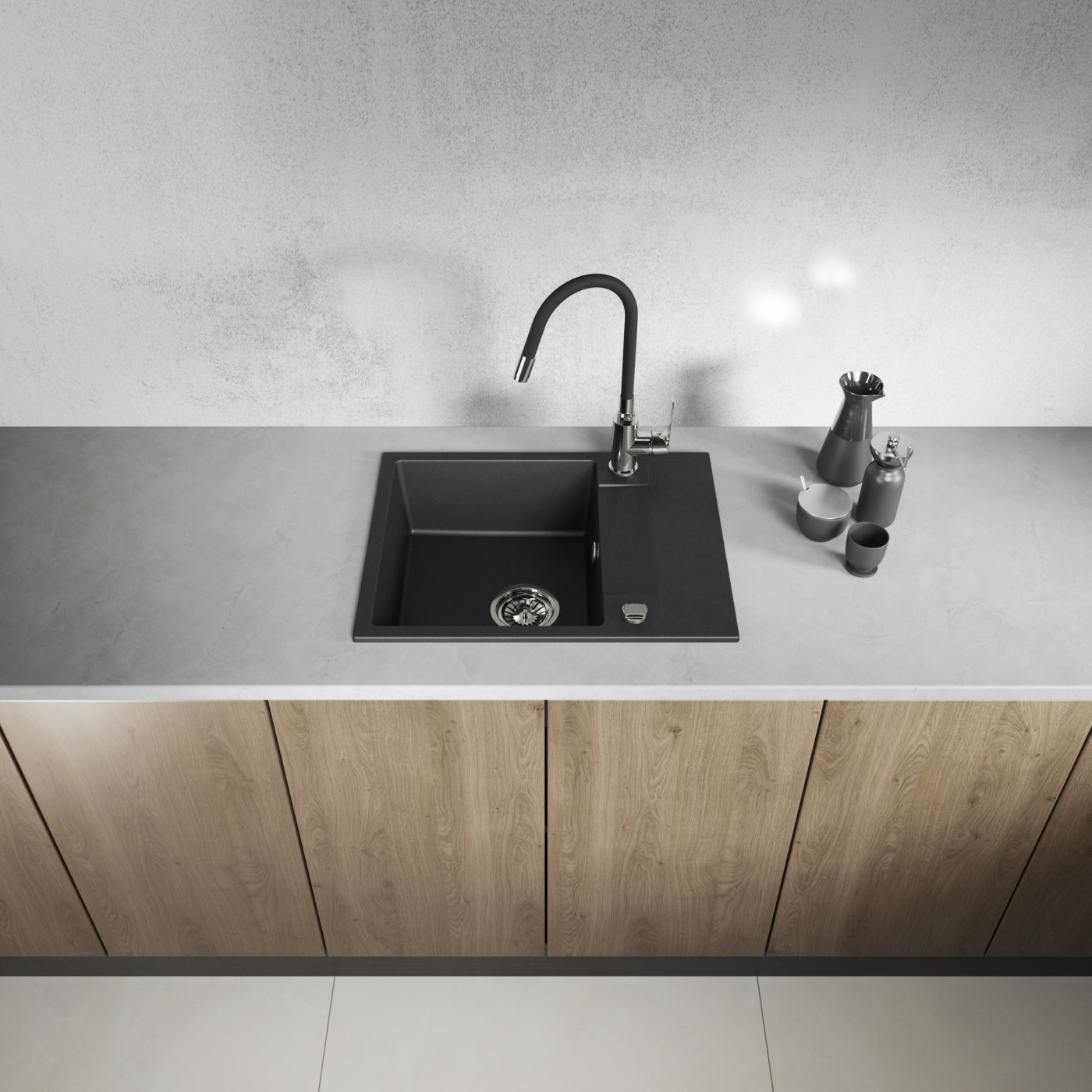 Zlewozmywak Granitowy Jednokomorowy Czarny Zlewozmywak Granitowy Jednokomorowy Czarny