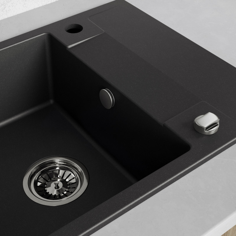 Zlewozmywak Granitowy Jednokomorowy Czarny Zlewozmywak Granitowy Jednokomorowy Czarny