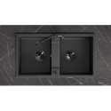 Zlewozmywak Granitowy Dwukomorowy Czarny RAB