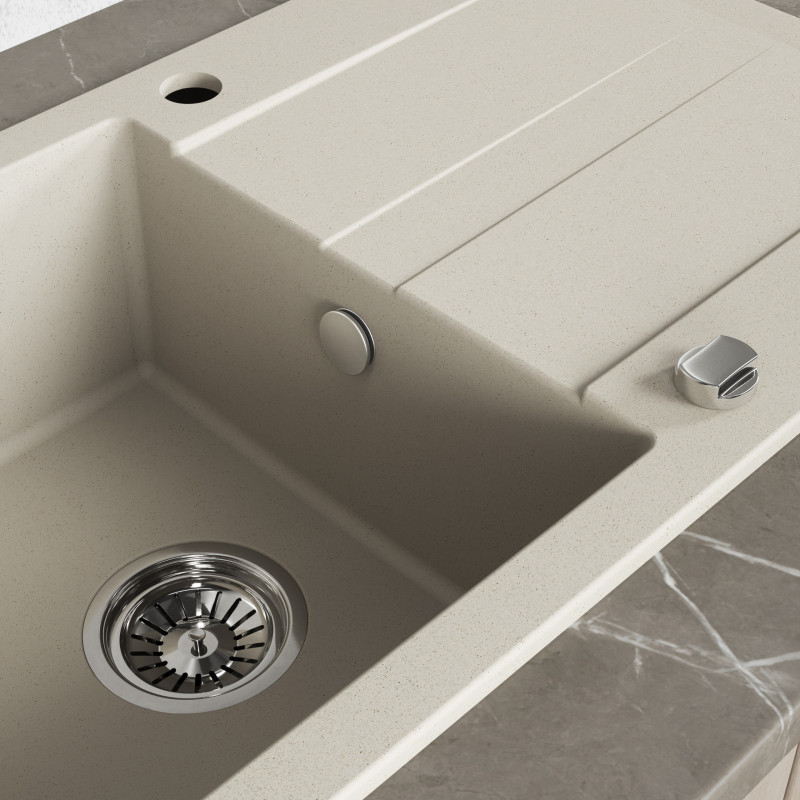 Zlewozmywak Zlew Granitowy z Ociekaczem i Syfonem