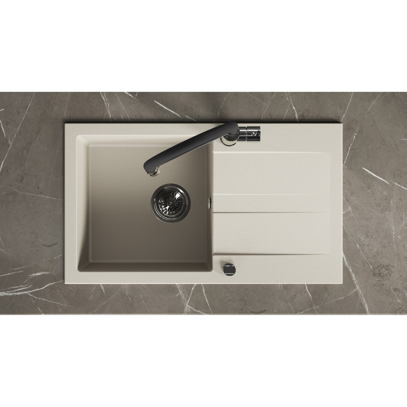 Zlewozmywak Zlew Granitowy z Ociekaczem i Syfonem
