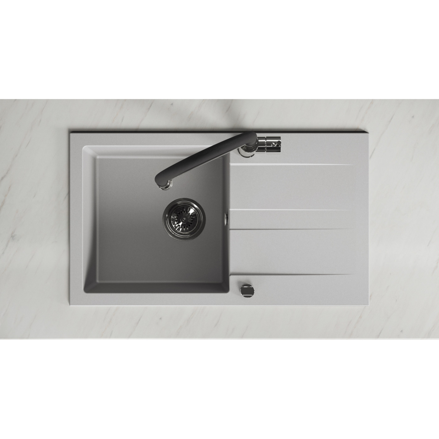 Zlewozmywak Zlew Granitowy z Syfonem Szary