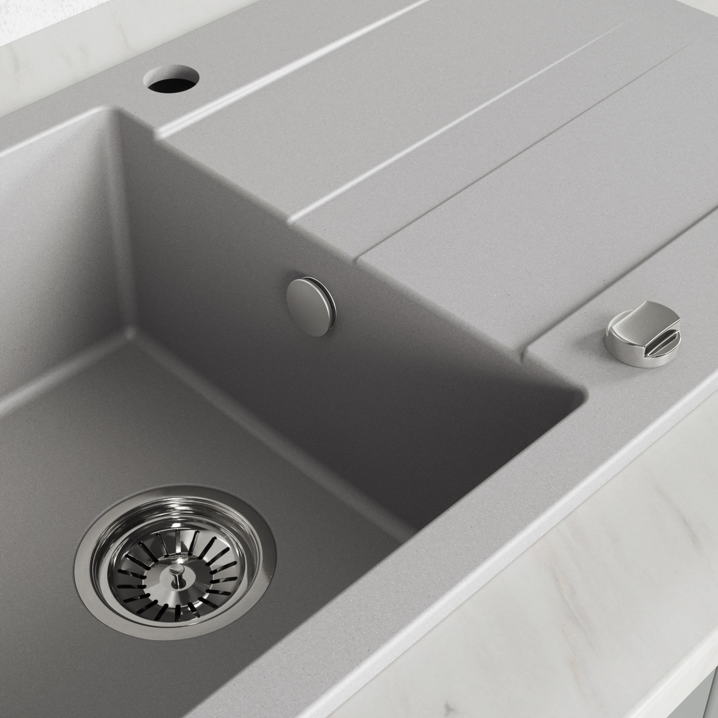 Zlewozmywak Zlew Granitowy z Syfonem Szary