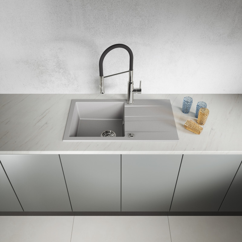 Zlewozmywak Zlew Granitowy z Syfonem Szary