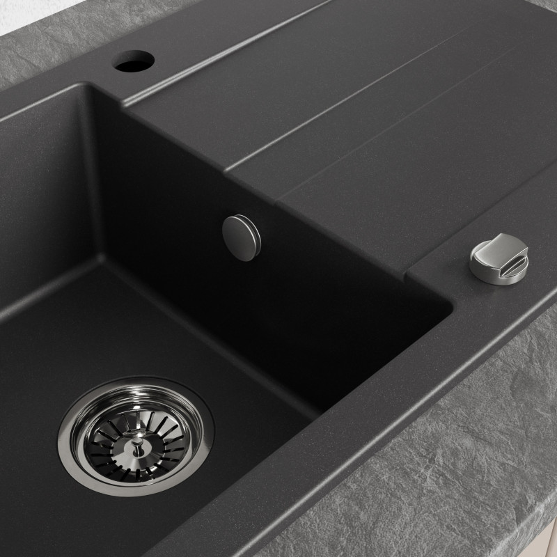 Zlewozmywak Zlew Granitowy z Ociekaczem i Syfonem