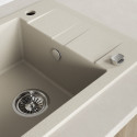 Zlewozmywak Zlew Granitowy z Syfonem Beżowy Zlewozmywak Zlew Granitowy z Syfonem Beżowy