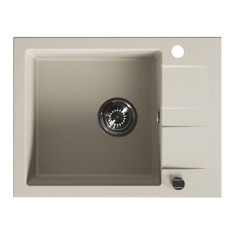 Zlewozmywak Zlew Granitowy z Syfonem Beżowy Zlewozmywak Zlew Granitowy z Syfonem Beżowy