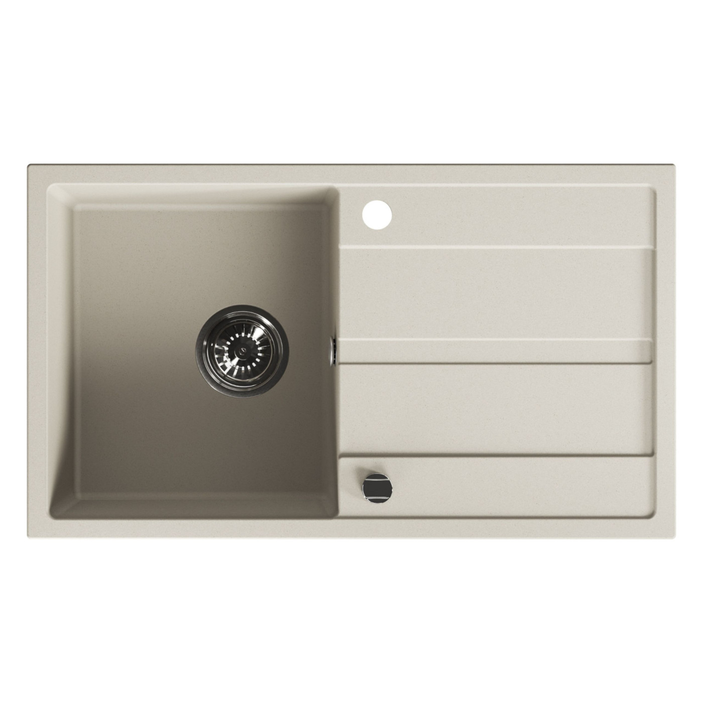 Zlew Zlewozmywak Jednokomorowy Granitowy Beżowy z Ociekaczem VITI Zlew Zlewozmywak Jednokomorowy Granitowy Beżowy z Ociekaczem VITI