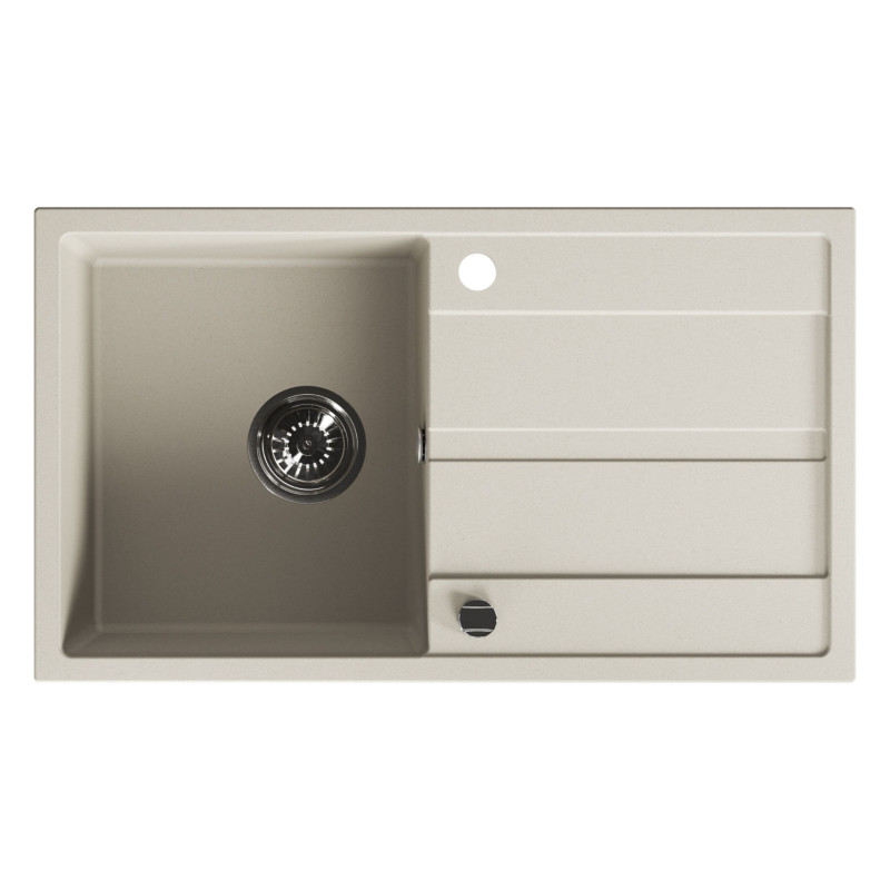 Zlew Zlewozmywak Jednokomorowy Granitowy Beżowy z Ociekaczem VITI Zlew Zlewozmywak Jednokomorowy Granitowy Beżowy z Ociekaczem VITI