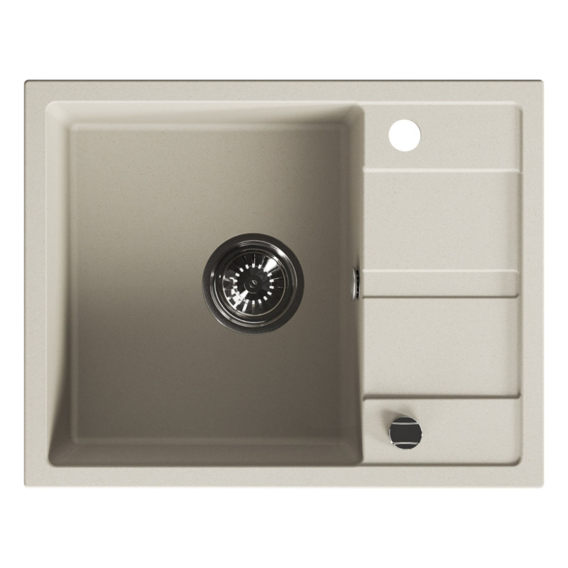 Zlew Zlewozmywak Jednokomorowy Granitowy Beżowy z Półociekaczem VITI