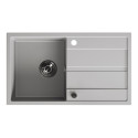 Zlew Zlewozmywak Jednokomorowy Granitowy Szary z Ociekaczem VITI Zlew Zlewozmywak Jednokomorowy Granitowy Szary z Ociekaczem VITI