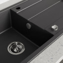 Zlew Zlewozmywak Jednokomorowy Granitowy Czarny z Ociekaczem VITI Zlew Zlewozmywak Jednokomorowy Granitowy Czarny z Ociekaczem VITI