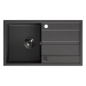 Zlew Zlewozmywak Jednokomorowy Granitowy Czarny z Ociekaczem VITI Zlew Zlewozmywak Jednokomorowy Granitowy Czarny z Ociekaczem VITI