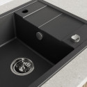 Zlew Zlewozmywak Jednokomorowy Granitowy Czarny z Półociekaczem VITI