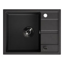 Zlew Zlewozmywak Jednokomorowy Granitowy Czarny z Półociekaczem VITI