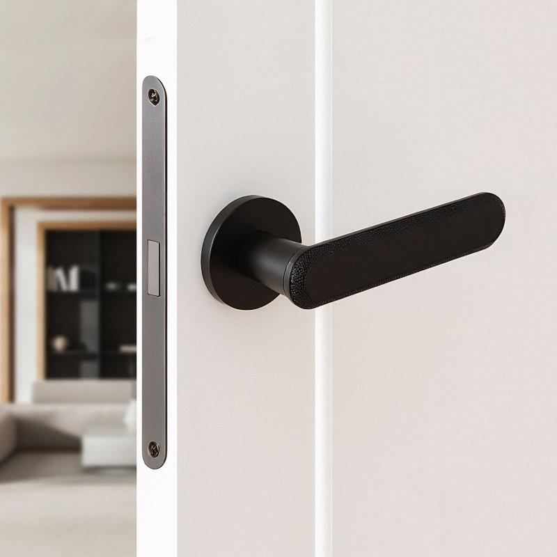 Klamka do Drzwi Wewnętrznych Czarna RUGOS Kuchinox