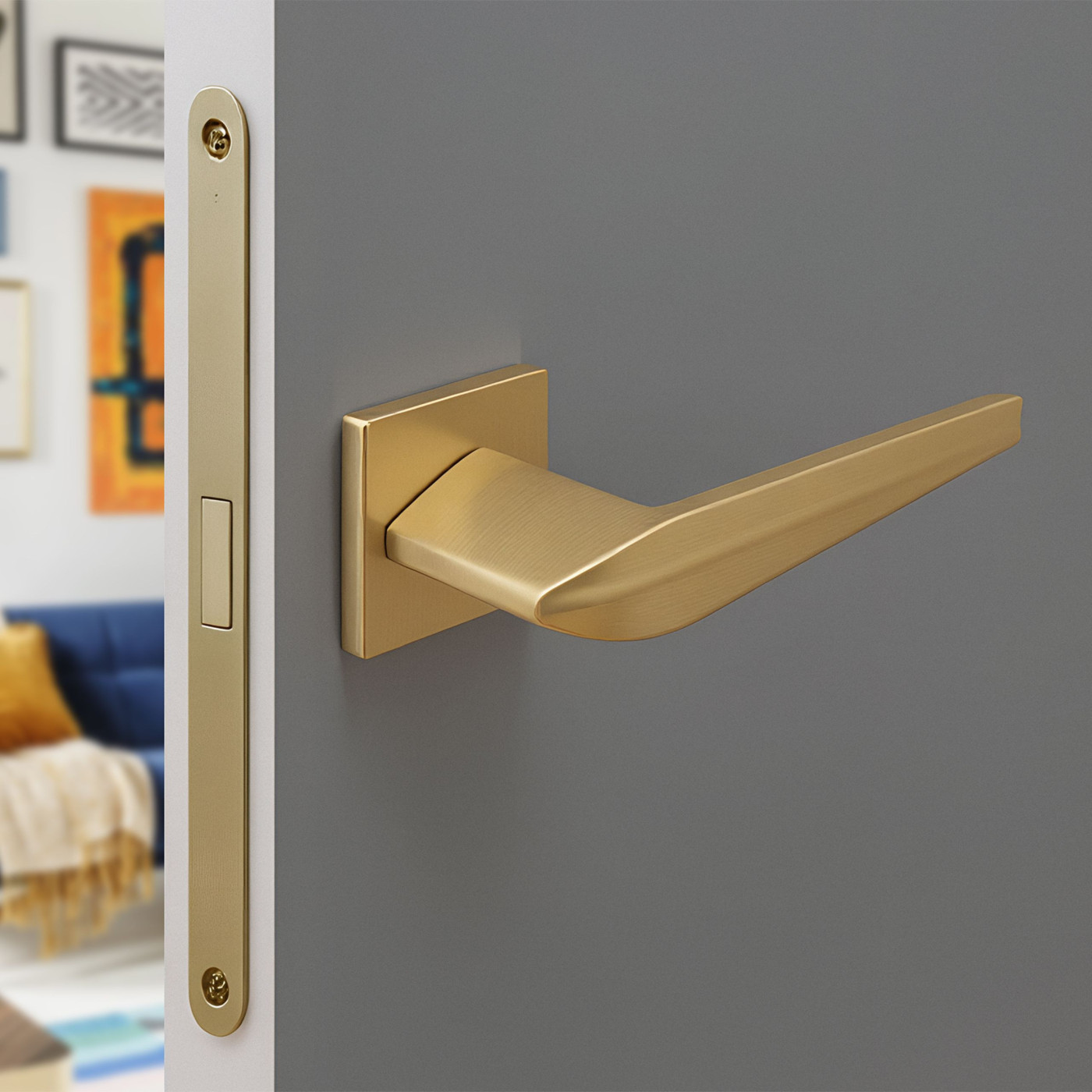 Klamka do Drzwi Wewnętrznych Złota Szczotkowana VERLANO Kuchinox