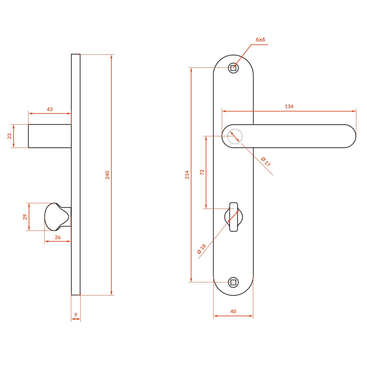 Klamka Wewnętrzna na szyldzie długim WC Malaga Satyna Kuchinox KMG_3M3A Klamka Wewnętrzna na szyldzie długim WC Malaga Satyna Kuchinox KMG_3M3A