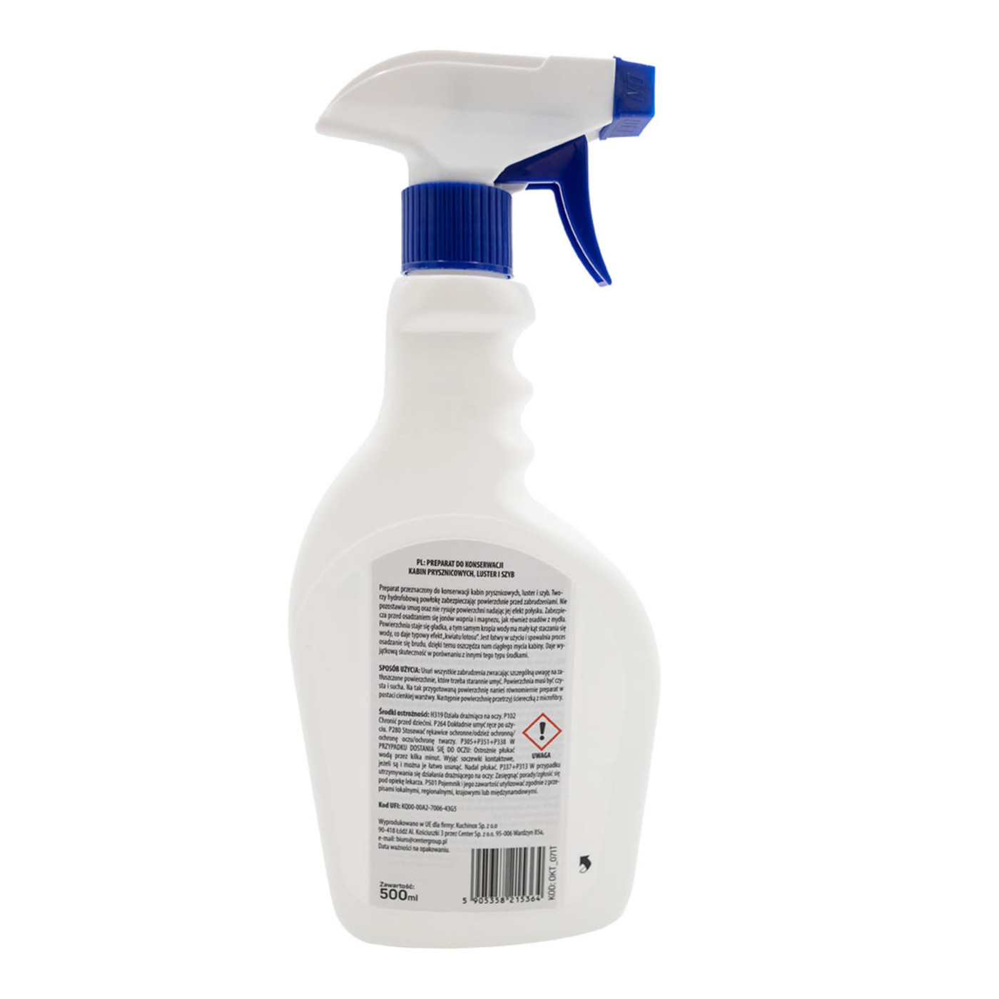 Preparat Płyn do Konserwacji Kabin Natryskowych Luster i Szyb