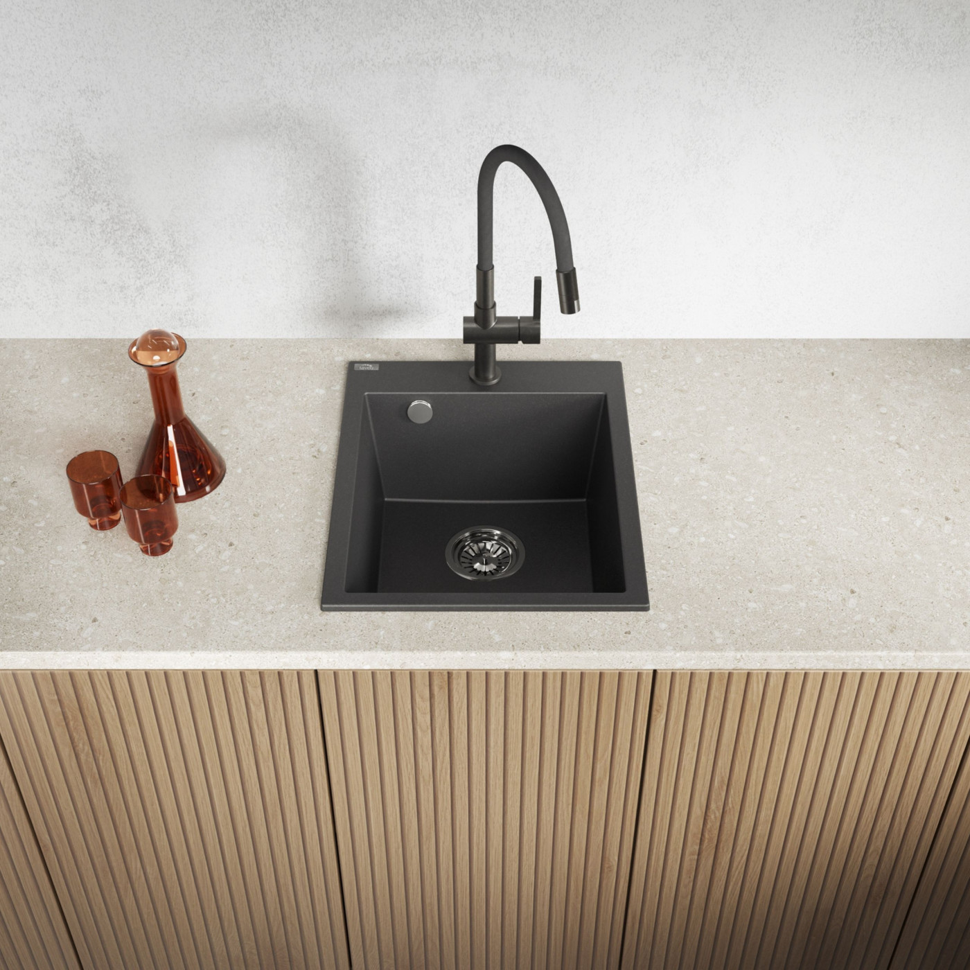 Zlew Zlewozmywak Granitowy Czarny CHICHI