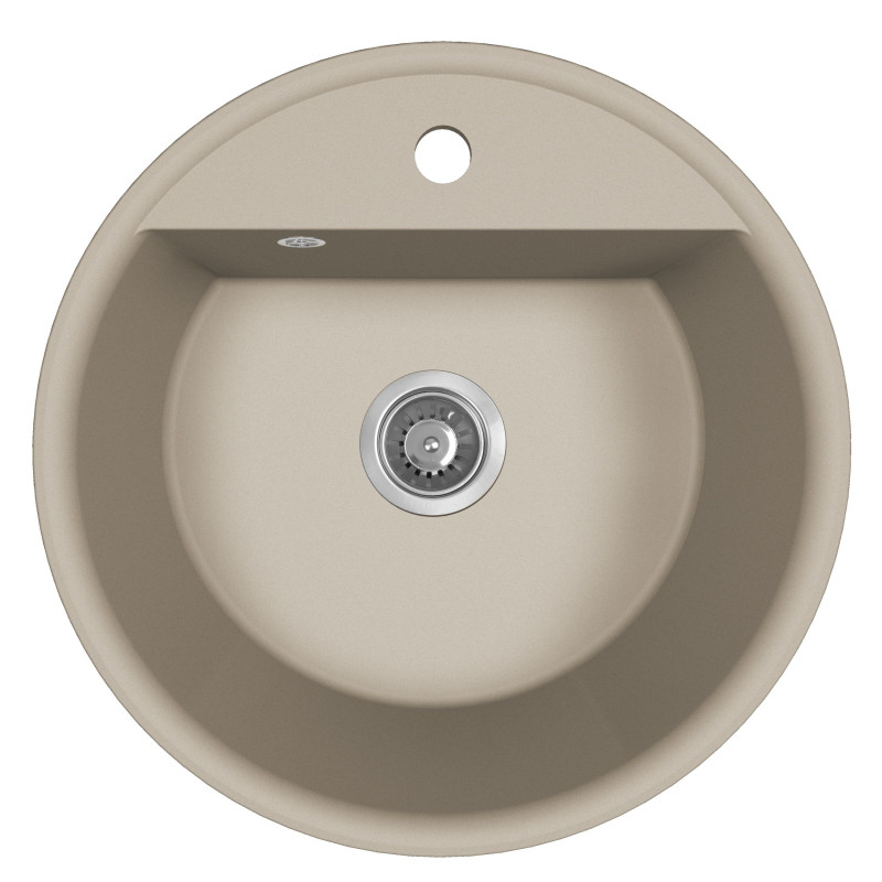 Zlewozmywak Granitowy Okrągły Beżowy Muna