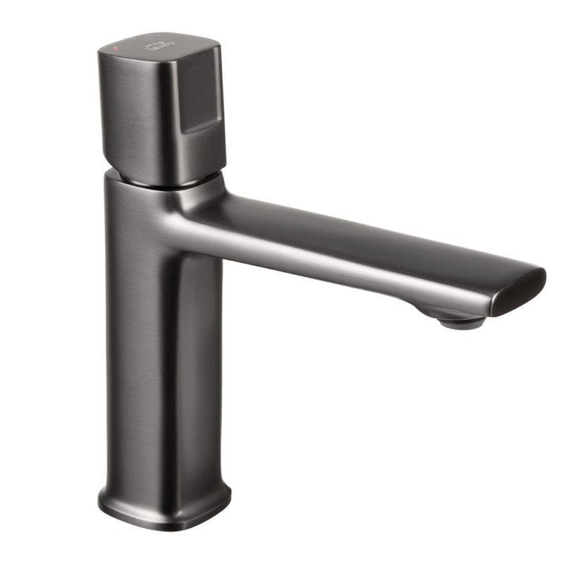 Bateria Umywalkowa Stojąca Nablatowa Z Korkiem Grafitowa Tores