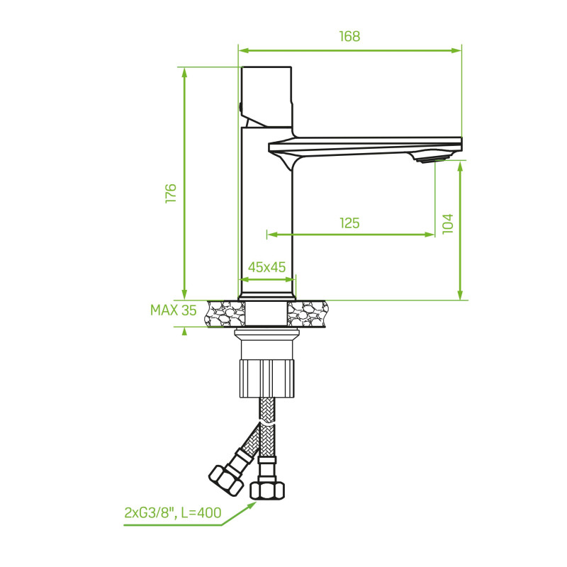Bateria Umywalkowa Stojąca Nablatowa Z Korkiem Grafitowa Tores